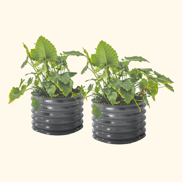 17" Tall 24" Round Pair Metal Raised Garden Beds