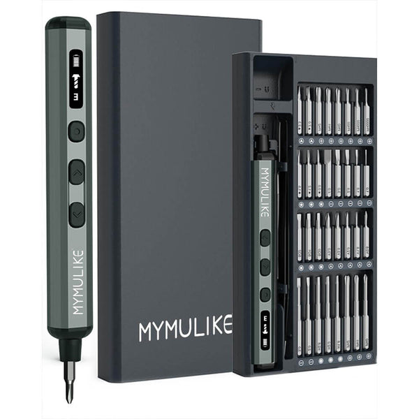 3.7V Mini Electric Screwdriver Kit (68pcs) | 64 S2 Magnetic Bits | 5 Torque Settings | 4 LED Lights