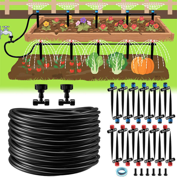 Drip Irrigation Kit Garden Watering with 1/4'' Drip Irrigation Tubing