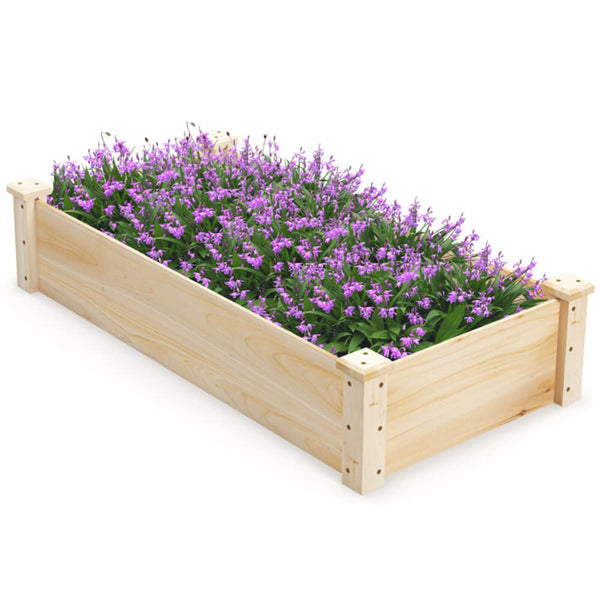 Square Fir Wood Raised Garden Bed