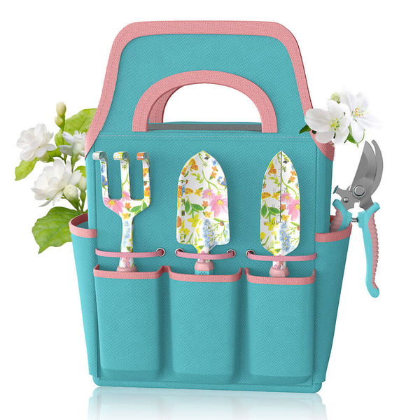 6Pcs Aluminum Alloy Garden Tool Set with Flower Pattern - Durable & Ergonomic